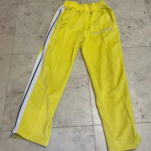 PALM ANGELS Yellow Striped Track Pants